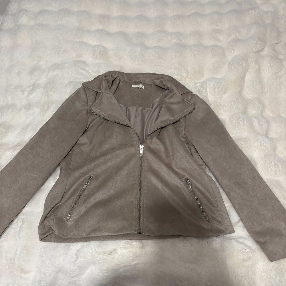 Women's Taupe Suede Jacket